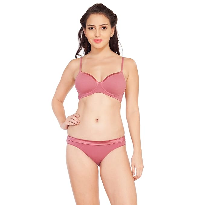 SOIE Comfortable Lingerie Set – Padded Non-Wired Bra & Low Rise Panty in Cotton Spandex